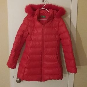 Long Flared Padded Puffer Jacket